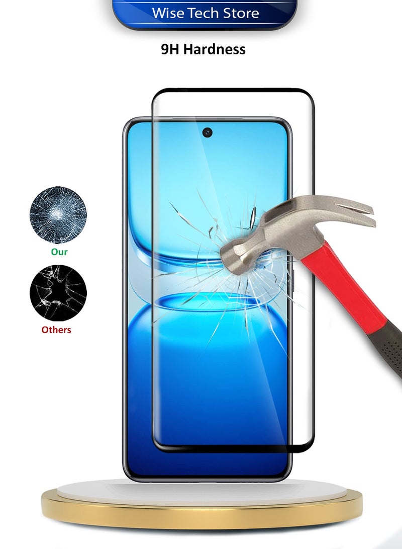 Wtech vivo iQOO Z10 / vivo iQOO Neo 10 5G 2025 Premium Edge-Pro Full Glue Full Cover Tempered Glass Screen Protector (MSGPCN) - Clear/Black - Image 3